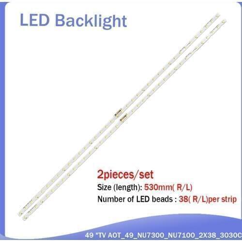 30pcs/lot LED Backlight Strip for 49NU7100 UE49NU7172 UE49NU7670 UE49NU7140 UE49NU7100 NU7100_STS49081 AOT_49_NU7300 BN96-45953B