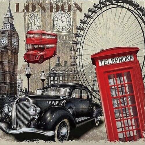 5D Diy Daimond Painting London Street Scenery 3D Diamond embroidery car square Rhinestones Full drill mosaic cross stitch decor