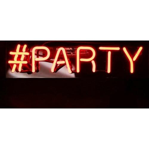 14“ # Party Acrylic Custom Neon Light Lamp Sign Beer Bar Handmade Real Glass Decorate Home Wall Room Windows Tube Artwork