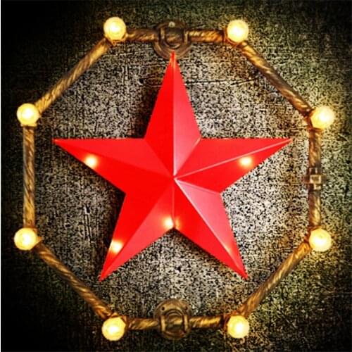 American Country Loft Bar Pipe Wall Lamps Stars Arrow Luminaires Living Room Industry Bar Balcony Cafe Iron Sconce Wall Lights