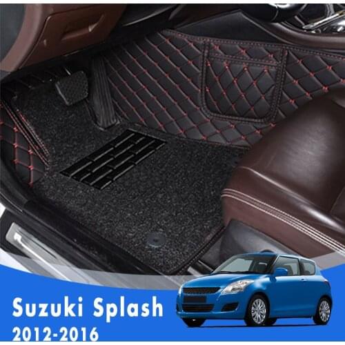 Car Floor Mats For Suzuki Splash 2016 2015 2014 2013 2012 Luxury Double Layer Wire Loop Foot Pads Custom Car Styling Carpets
