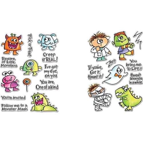 Big-eyed Dinosaur Mummy Monster Set Clear Silicone Stamps For DIY Scrapbooking Photo Album Cards Making Decor 2019 New Stamps