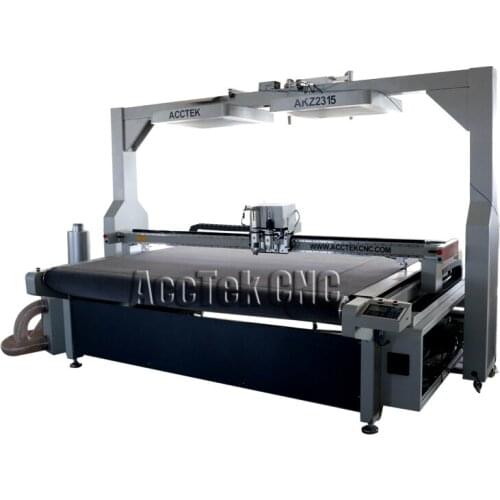 CNC oscillating knife leather cutting machine AKZ2315 CCD round knife punching hole marker pen