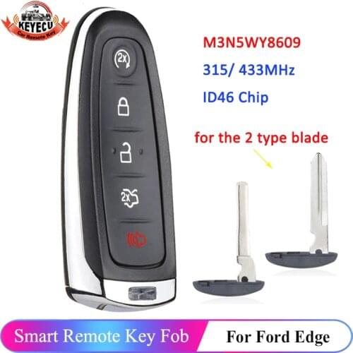 KEYECU BT4T-15K601-Hx Remote Start Smart Prox Key Fob Transmitter 5B for Ford Edge, Escape, Expedition, C-max ,Taurus M3N5WY8609