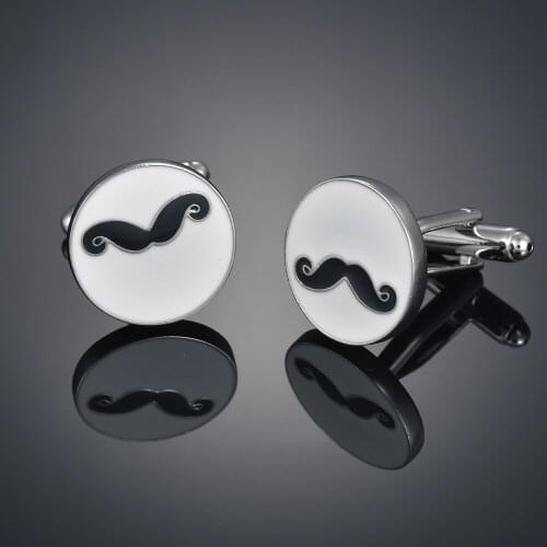 Gun black beard Cufflinks French long sleeve shirt with studs and Cufflinks