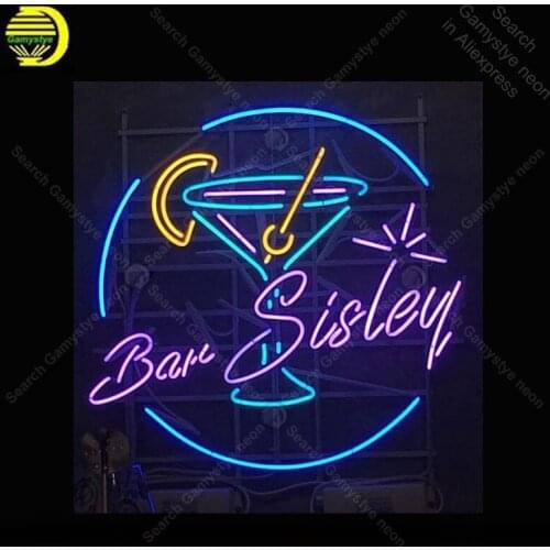 Bar Sisley cocktail Neon Sign Neon Bulbs sign Iconic Beer Bar Pub Club light Lamps Sign shop display advertise enseigne lumine