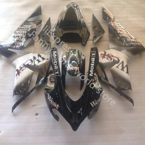New For KAWASAKI NINJA ZX 10R 04-05 ZX-10R 04 05 2004 2005 10 R ZX10R 04 05 black white west Fairing Kit