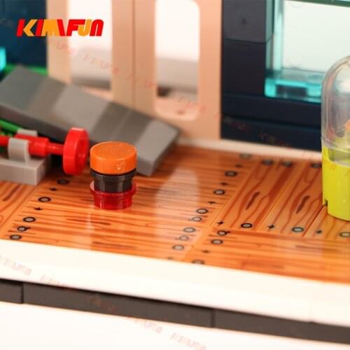 Building Block Staircase Wood Grain Floor DIY Decoration MOC Building Brick Accessories Mosaic Block Scene compatible with lego