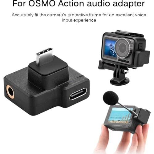 Mini Dual USB C Audio Adapter Type C Male to Female + 3.5mm External Microphone Jack for DJI OSMO ACTION Rechargeable Adapter