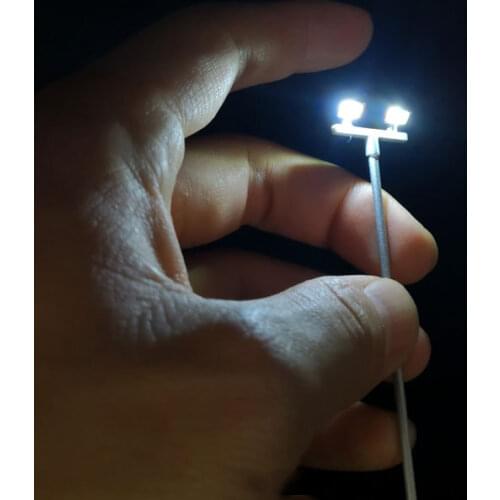 4PCS LED 1:87 HO Scale Train Model Simulation Double-Head Viaduct Light Miniature Sand Table Track Scene Accessories