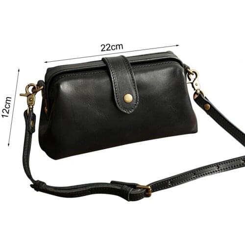 Women Fashion Vintage Large Capacity Solid Color Shoulder Bag Pouch Handbag