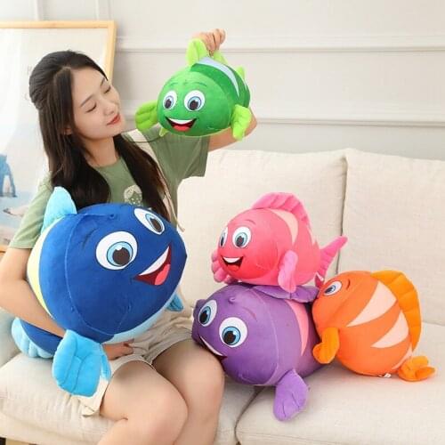 Cartoon Stuffed Animal Sea World Clownfish Plush Toy Soft Ugly Fish Doll Nap Pillow Accompany Toys Birthday Gift For Kids Girls