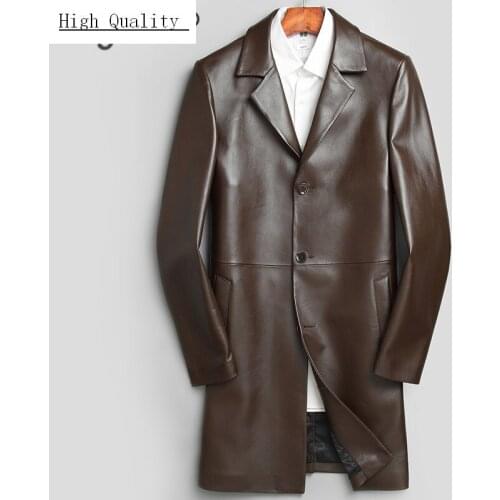 Genuine Leather Jacket Men Winter Autumn Clothes 2020 Fashion Man Business Jackets Long Real Sheepskin Coat Chaqueta 1703