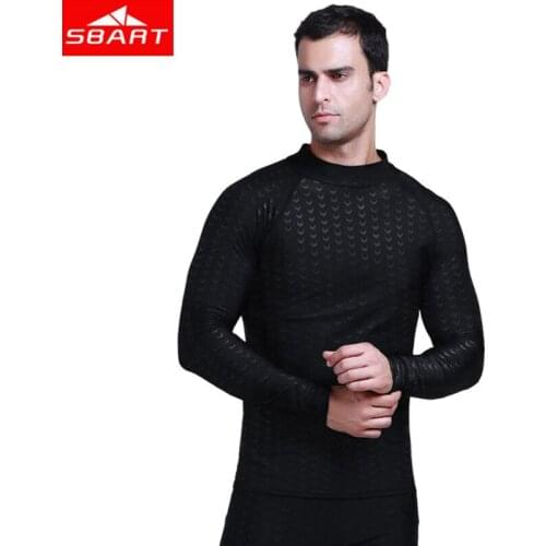 SBART Men Sharkskin Rashguard Swim Shirts Long Sleeve Sunscreen Upf 50 Wetsuit Lycra Top Rash Guard Men Swimwear T-Shirts