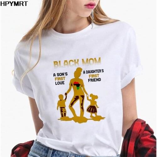 New Summer T shirts Women Black Mom Print Female Mother Cartoon Tee Ladies Sexy T-shirt Womens Short Sleeve Tops Tshirt Female