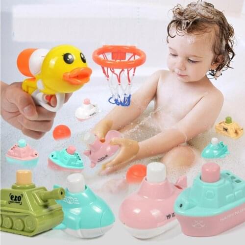 Water Spraying Gun Tank Submarine Ship Baby Bath Sprinkler Fun Bathtub Shower Swimming Pool Toys Gifts For Toddlers Infant Kids