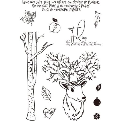 Deer Transparent Clear Silicone Stamp/Seal for DIY scrapbooking/photo album Decorative clear stamp A7198