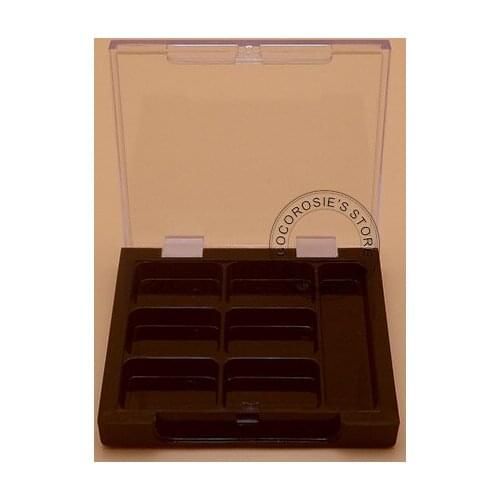 30pieces/lot) Empty eye shadow container refillable small eyeshadow case box jar with 6 compartments high quality