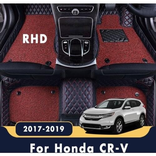 RHD Luxury Car Floor Mats For Honda CR-V CRV RW 5th Gen 2019 2018 2017 Auto Double Layer Wire Loop Carpets Accessories Styling