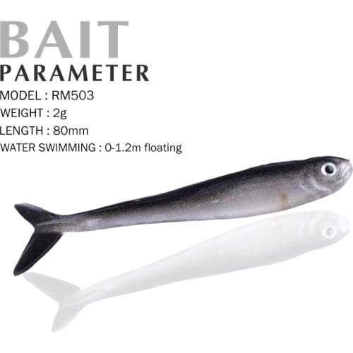 Fishing Lure 80mm 2g 0-1.2m Floating Simulation soft bait Artificial bait fishing tackle fake fish model Excellent quality