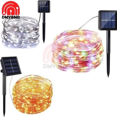 2pcs LED Solar Lamp Outdoor 10M LED String Lights Fairy Holiday Christmas Party Garland Solar Garden Waterproof Decoration Light