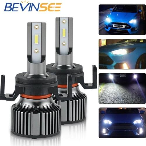 Bevinsee H7 LED Headlight Bulbs & Base Adapter Holder Retainer For Peugeot 508 2008 3008 Ford Mondeo Citroen C5 DS5 DS6 Car LED