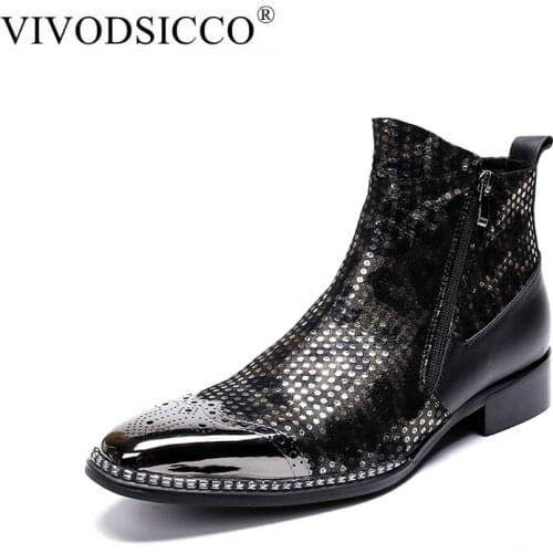 VIVODSICCO Men's Motorcycle Boots