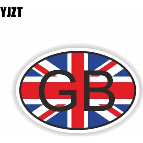 YJZT 13.7CM*9.3CM Creative GB GREAT BRITAIN COUNTRY CODE Car Sticker Reflective PVC Decal 6-0191