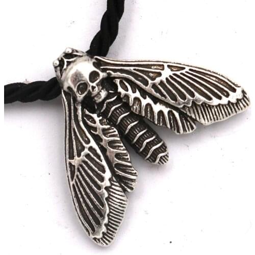 Wicca Moon Deaths Head Moth Necklace Insect Insect Jewelry