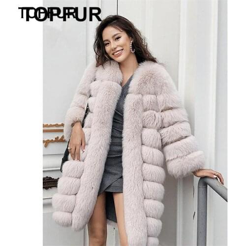 TOPFUR Women Real Fur Genuine Leather Coat Top Quality Luxury Winter Natural Fox Fur JacketThick Real Fox Fur Outwear Basic 2020