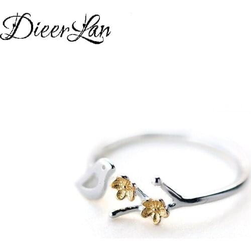 Bohemian Ethnic 925 Sterling Silver Bird Rings for Women Bridal Wedding Vintage Open Finger Rings Christmas Gifts