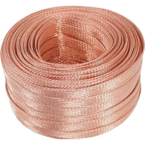 1M 3.3ft about 15MM Copper Braid Sleeve Screening Tubular Cable Copper Sleeve tube