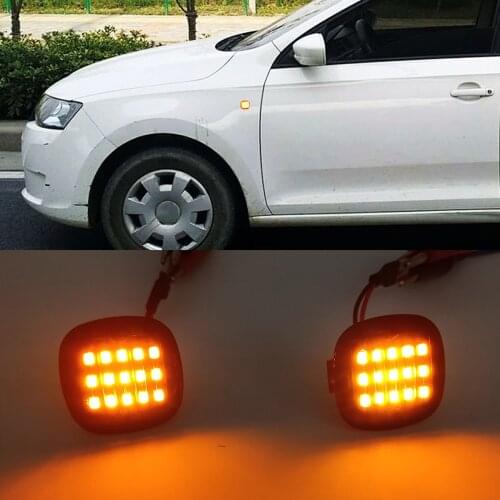 1Pair For Skoda Fabia Octavia Mk1 Mk2 Roomster Rapid NH3 LED Dynamic Turn Signal Side Marker Light Sequential Indicator