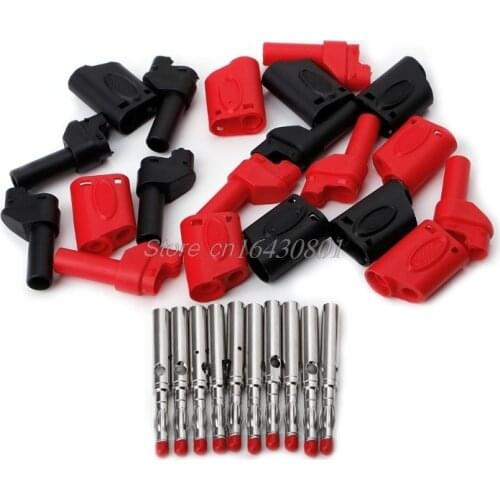 10Pcs 4mm Male Sheath Stackable Banana Plug Wire Solder Connector S08 Wholesale&DropShip