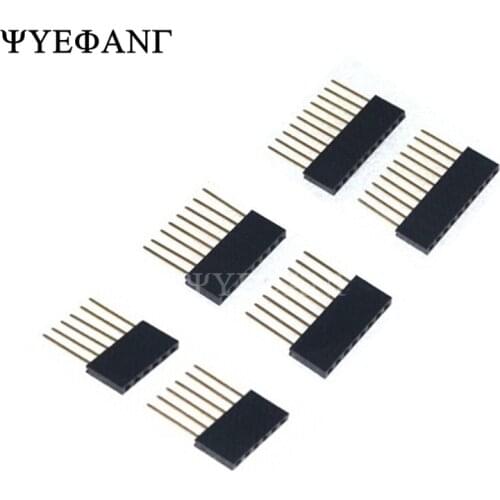 10Pcs/lot 2.54mm 6Pin 8Pin 10Pin Single Row Female Long Pins 11mm Breakaway PCB Board Pin Header Socket Connector For Arduino