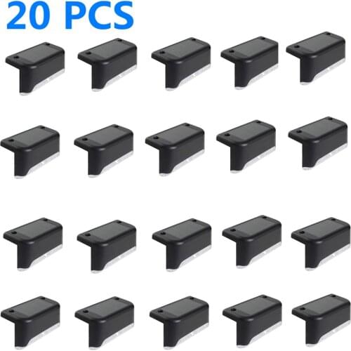20PCS LED Solar Stair Lamp IP65 Waterproof Outdoor Garden Pathway Yard Patio Stairs Steps Fence Lamps Solar Night Stairs Light