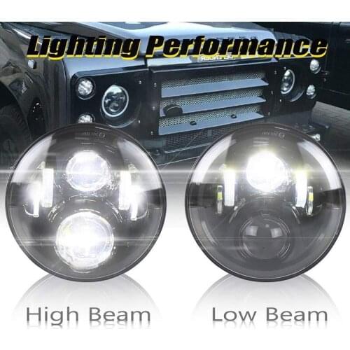 7 inch Round Led Headlight Fit For Jeep-Wrangler TJ JK Hummer-H1 H2 Or Moto High and low beam white light