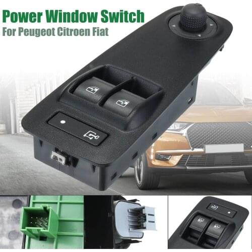 735487423 735487419 6490X9 Car Power Window Switch Black For Citroen/Peugeot/Fiat/Vauxhall Relay Boxer Doblo Ducato Combo MK3