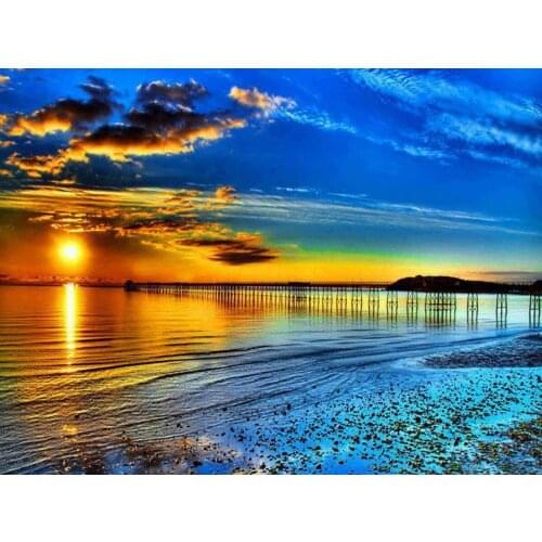 Diamond Painting Sunset Seascape 5D DIY Paintings Decoration Cross Stitch Home Decor Embroidery Mosaic