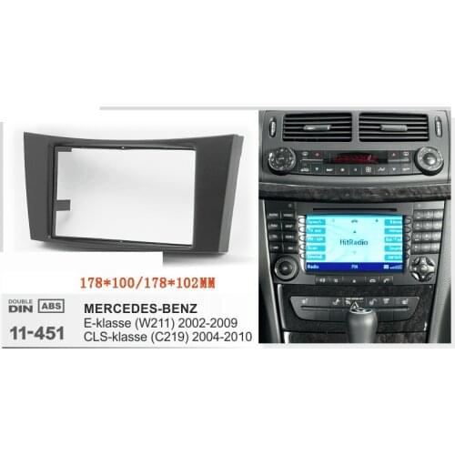 2 Din Car Radio Fascia Stereo Audio Panel Frame for Mercedes BENZ E CLASS W211 W219 CD Trim DVD Player Cover Refitting Mount Kit