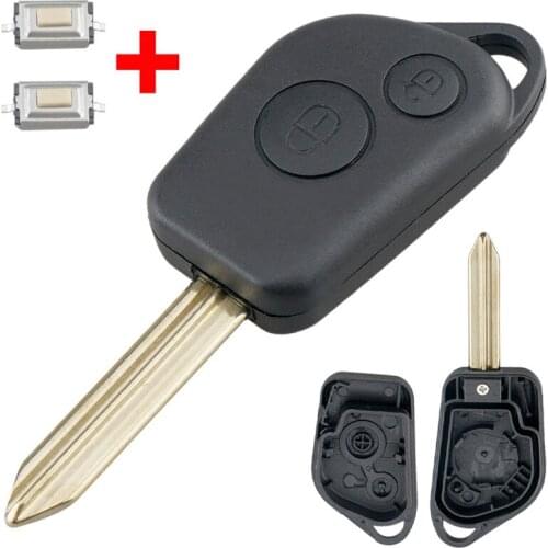 2 Buttons Car Key Case Uncut Blade Car Remote Key Shell Case with 2 Micro Switches Fit for Citroen Picasso Saxo Berlino Xsara