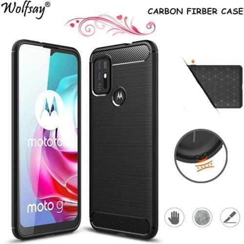 Carbon Fiber Cover For Motorola Moto G20 Case Bumper Rubber Silicone Back Case For Motorola Moto G20 Case For Moto G20 G 20 6.5"
