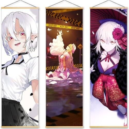 Home Decoration Fate Order Grand Wall Art Painting Solid Wood Hanging Scrolls Modern Famous Anime Canvas Print Picture Poster