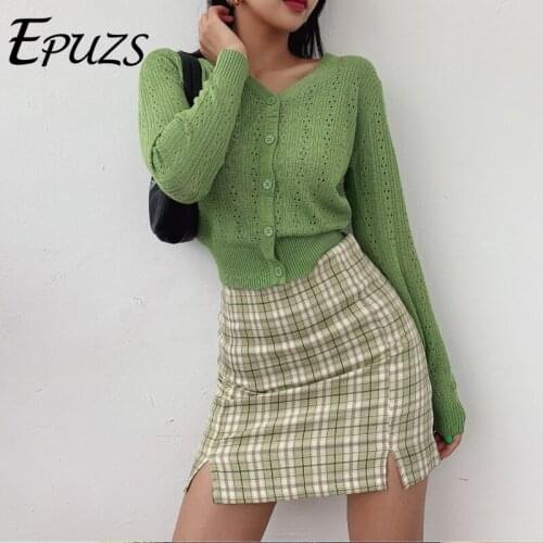 EPUZS Plaid Pencil Skirts