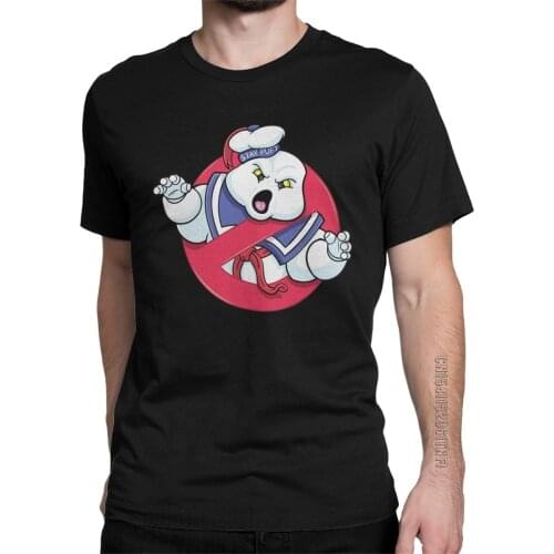 Marshmallow Man Stay Puft T-Shirts Men Ghostbusters Novelty 100% Cotton Tee Shirt Crew Neck Classic T Shirts Gift Idea Tops