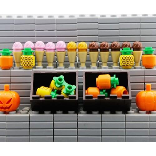 City Food Accessory Building Blocks Movie Ice Cream Truck Pizza Turkey Creator Parts Friends Girl Figure Creative MOC House Toys