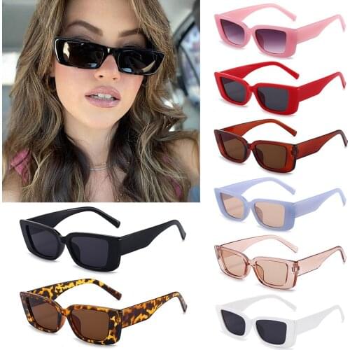 Hot Fashion Rectangle Sunglasses Retro Driving Glasses 90s Vintage Narrow Square Frame UV400 Protection Eyewear Accessories