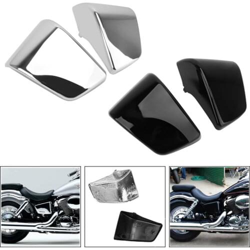 Chrome Black Motorcycle ABS Left Right Side Battery Fairing Cover For Honda Shadow ACE VT400 VT750 VT 400 750 1997-2003