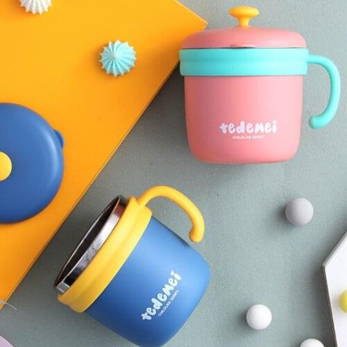 Double Wall Stainless Steel Coffee Mug with Lid Portable Cup Travel Tumbler Coffee Jug Milk Tea Cups Water Mugs for Kids