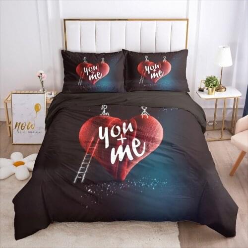 Duvet cover set pillowcase euro 2.0 1.5 family for home 3D luxury bed linen Bedding set bed linings 200x220 heart you me
